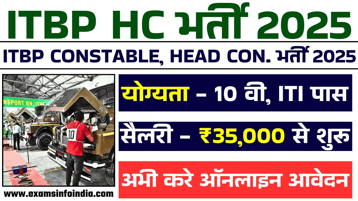 ITBP Constable Head Constable Bharti 2025