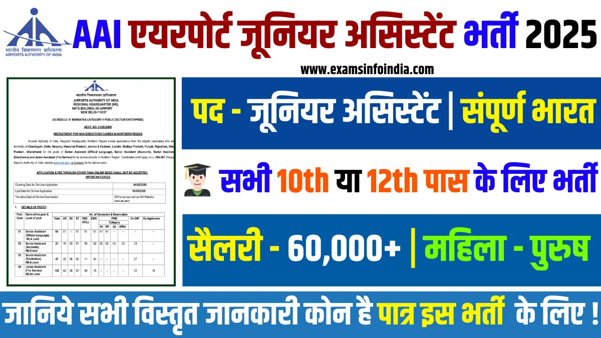 AAI Junior Assistant Bharti 2025