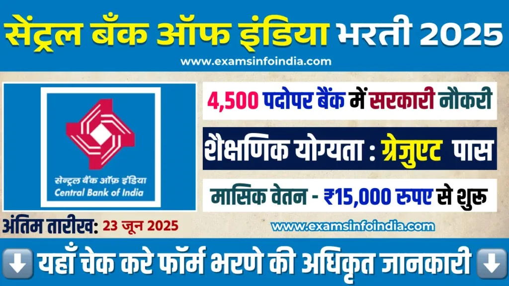 Central Bank Of India Apprentice Recruitment 2025