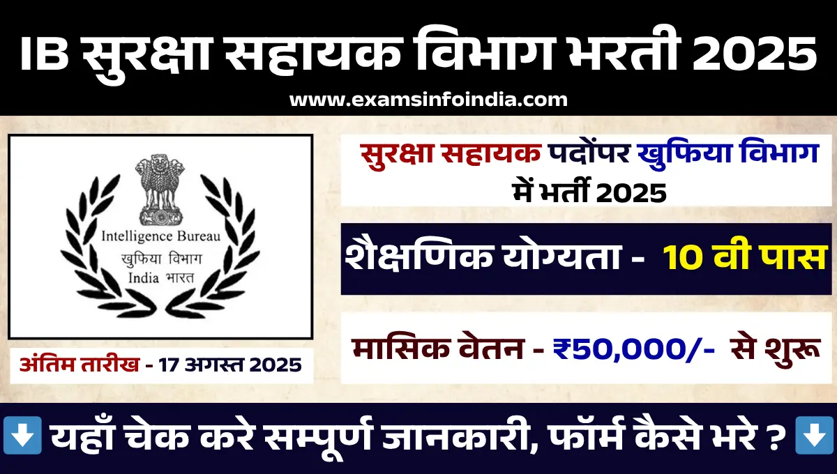 IB Security Assistant Recruitment 2025