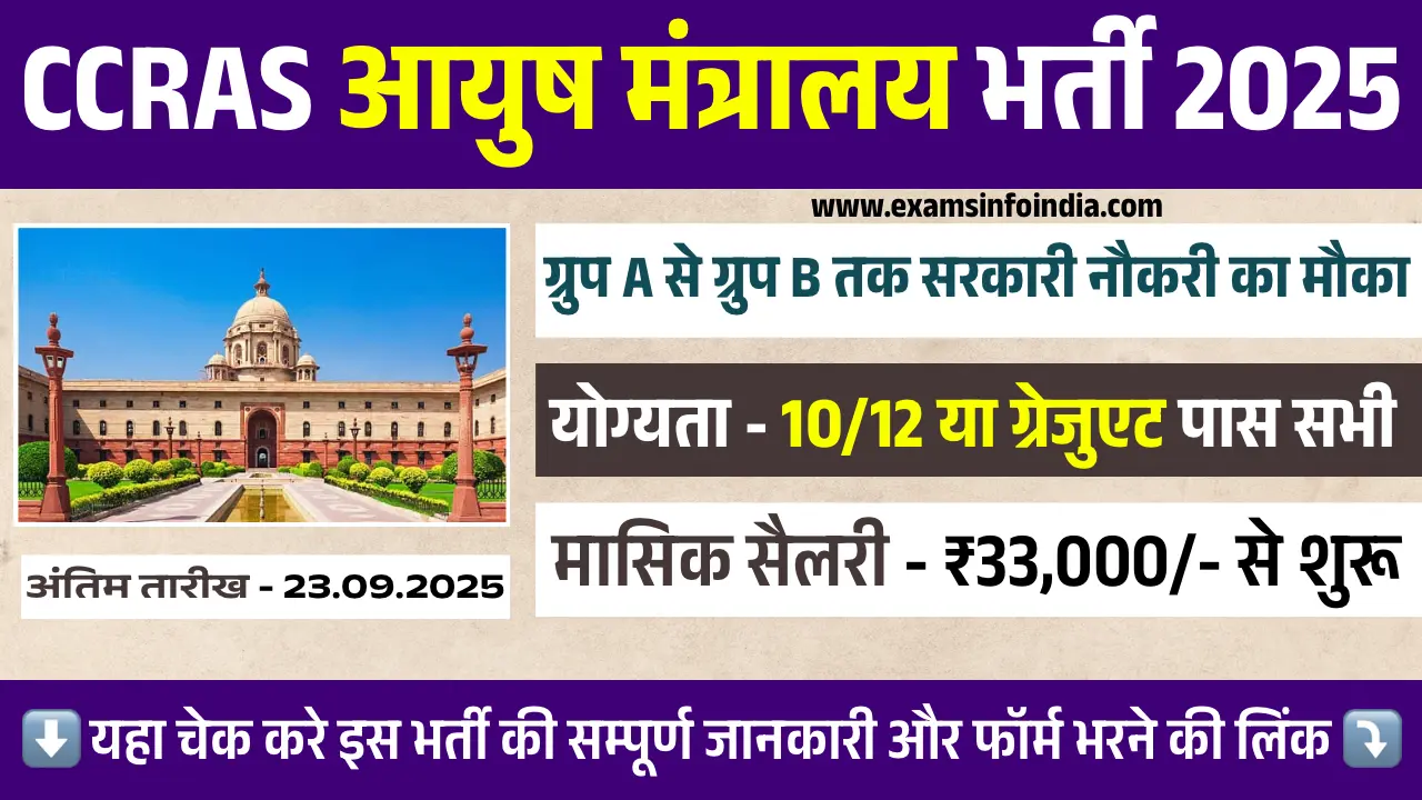 CCRAS Recruitment 2025