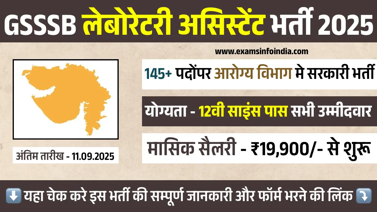 GSSSB Laboratory Assistant Recruitment 2025