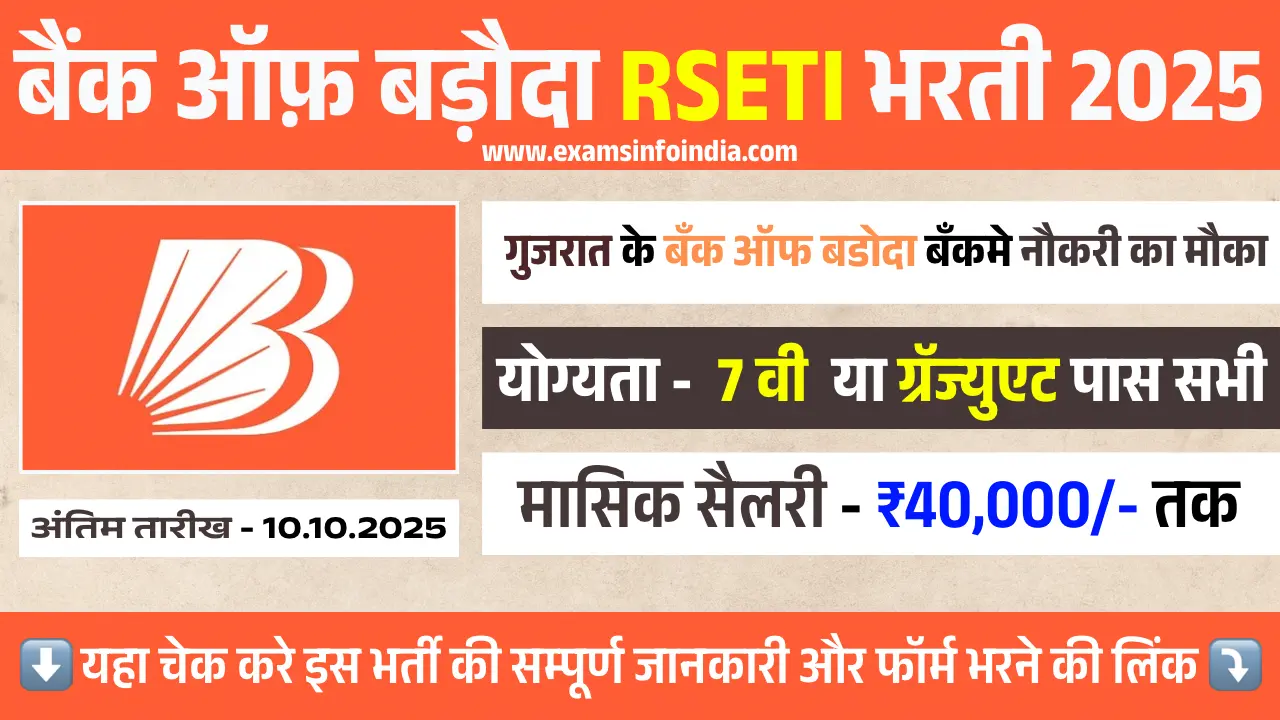 Bank of Baroda RSETI Aravalli Recruitment 2025