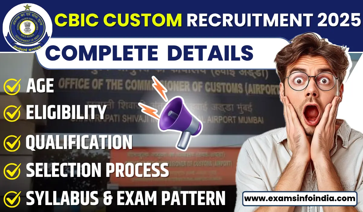 Mumbai Customs Canteen Attendant Recruitment 2025