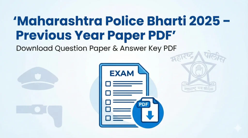 Maharashtra Police Bharti previous year question paper with answer key