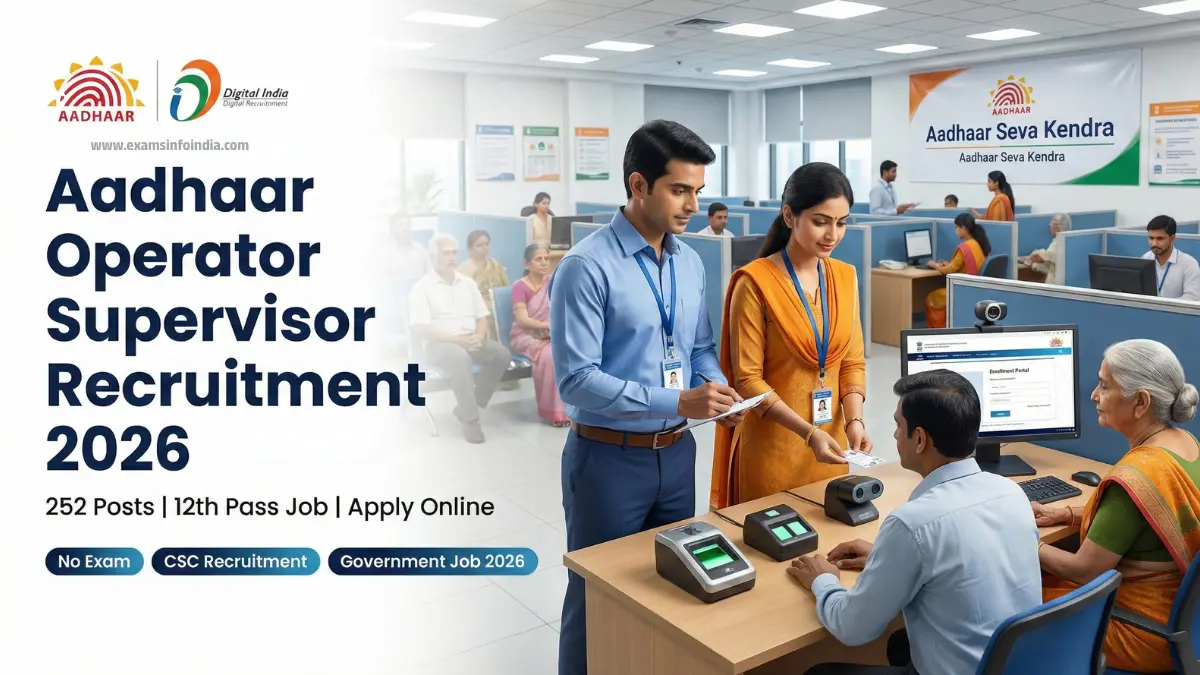 CSC Aadhaar Supervisor Operator Recruitment 2026