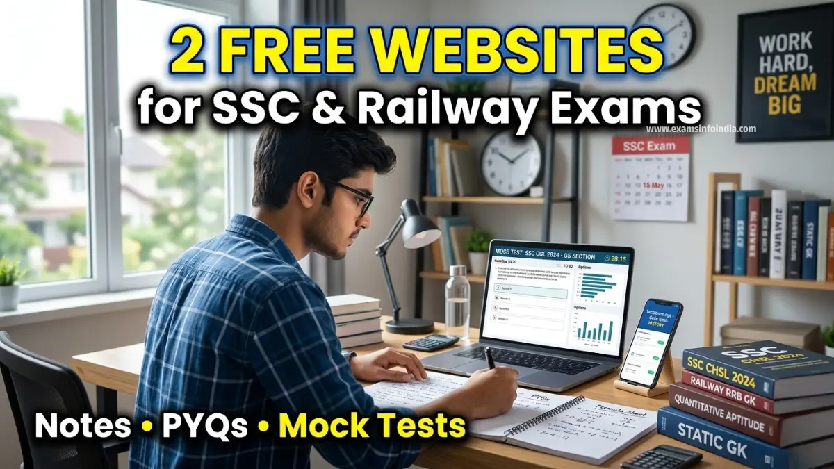 2 Free Websites for SSC & Railway Exam Preparation